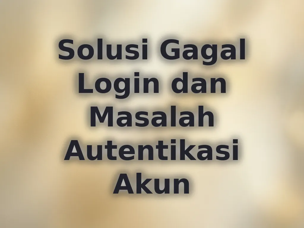 Solusi Gagal Login dan Masalah Autentikasi Akun
